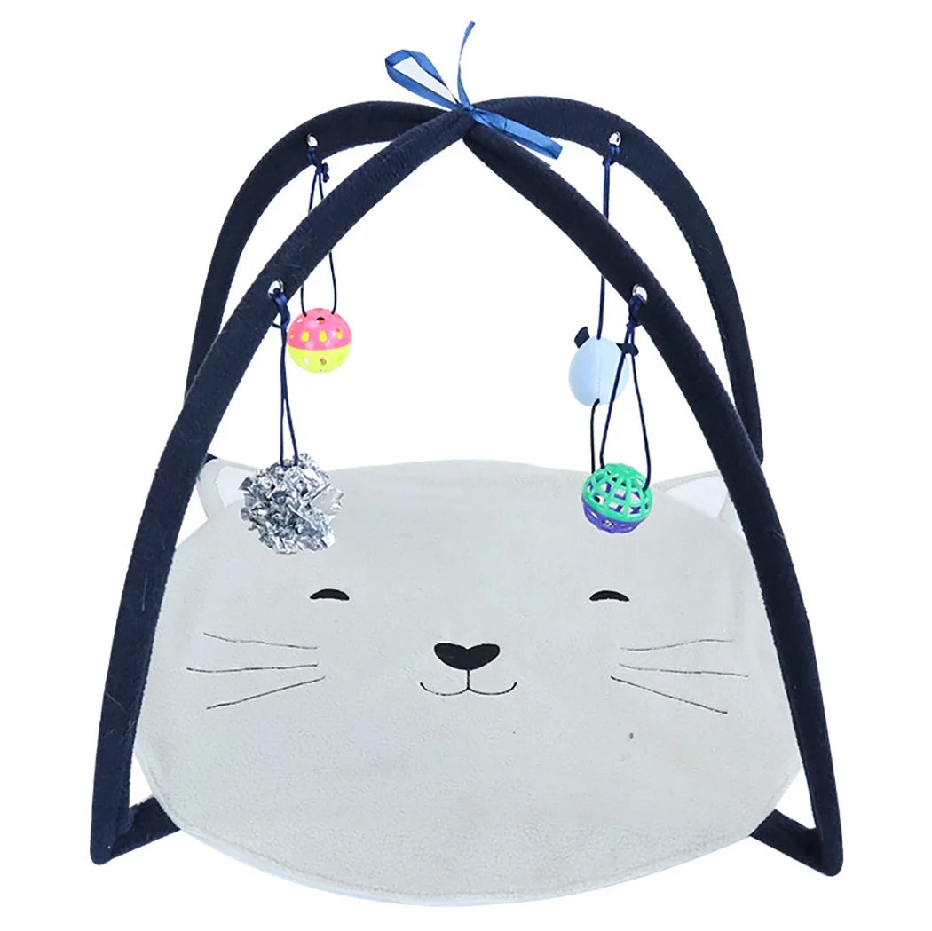 Foldable Cat Play Tent with Hanging Toys W396
