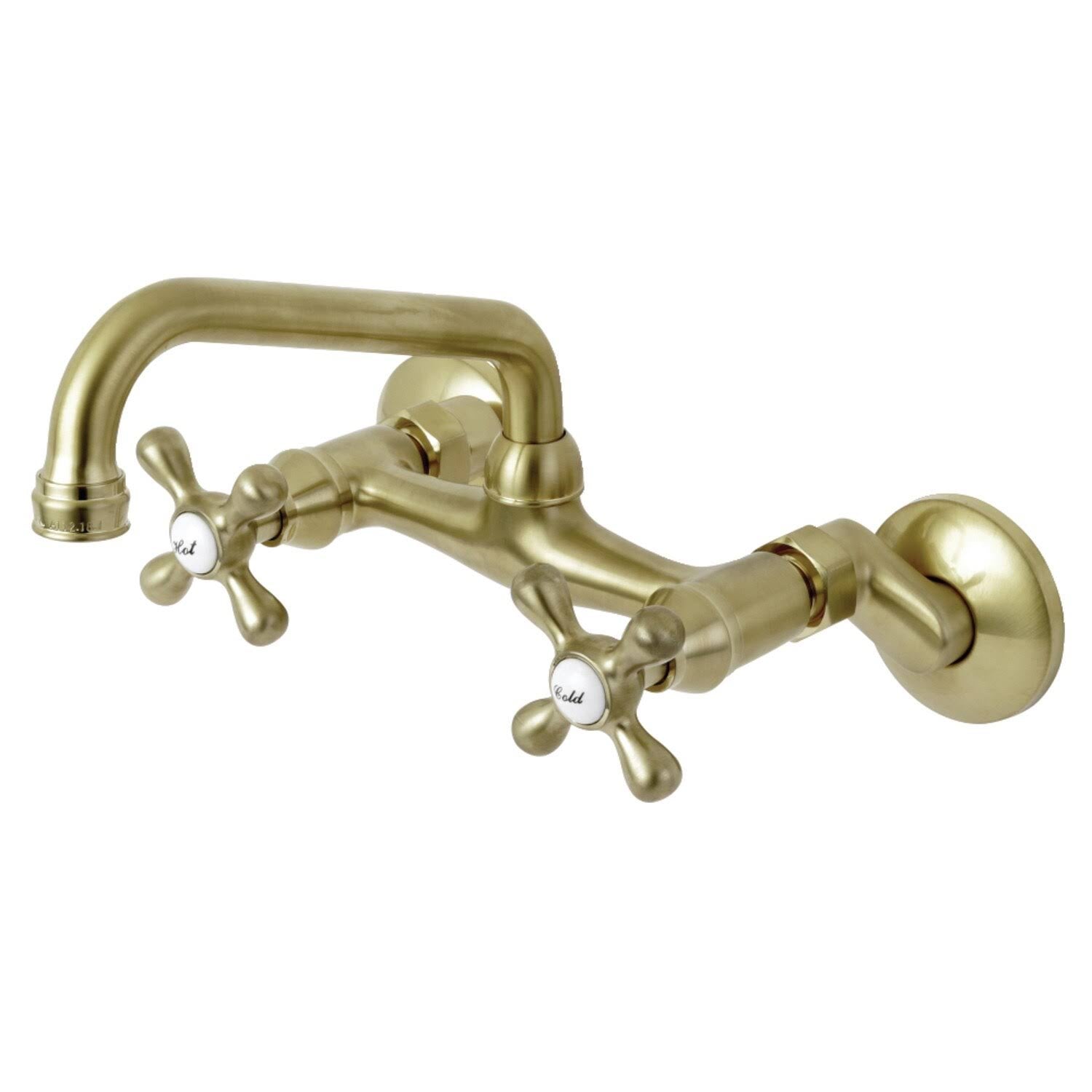 Polished Nickel Two Handle Wall Mount Kitchen Faucet I5011