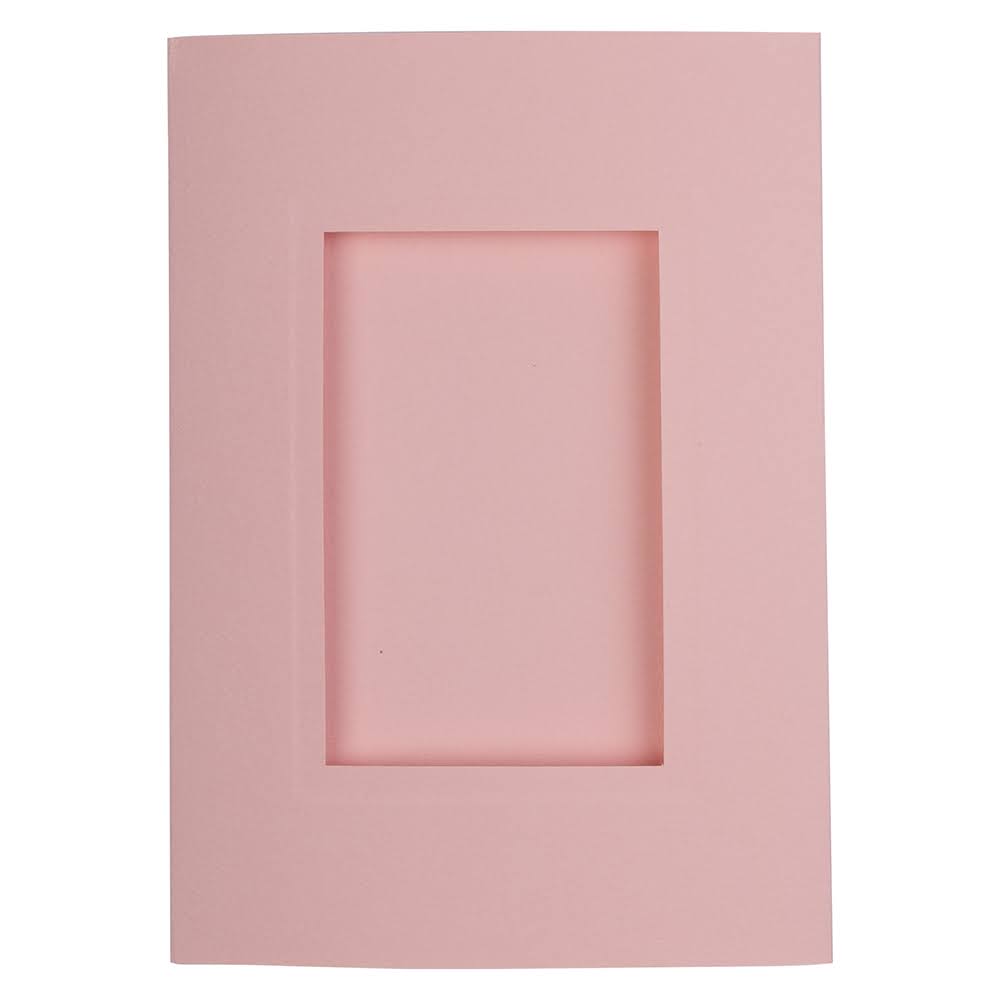 Baby Pink Foldover Cards with Photo Opening, 200 per Pack T86209