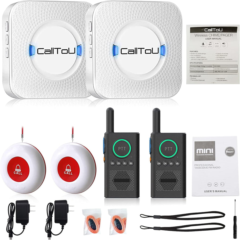 Wireless Call Button Alert System with 2 Way Radio W675021