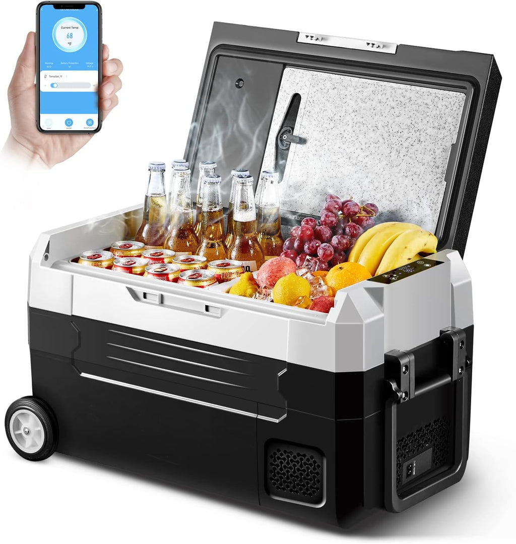 Portable Car Refrigerator 12 Volt 59 Quart Dual Zone Compressor Cooler D431622