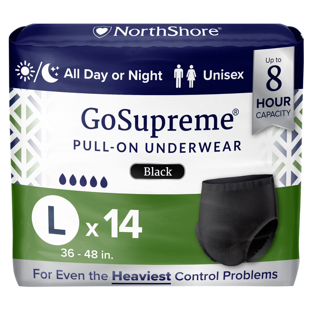 Black Unisex Adult Diapers, 14 Count U826828
