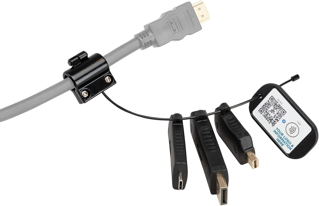 2.0 HDMI Adapter Ring with USB-C, DisplayPort & Mini DisplayPort Pigtail Adapters with Security Cable L62224