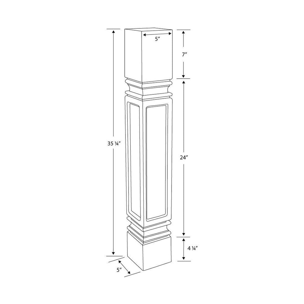 Unfinished Solid Hard Maple Kitchen Island Leg W962