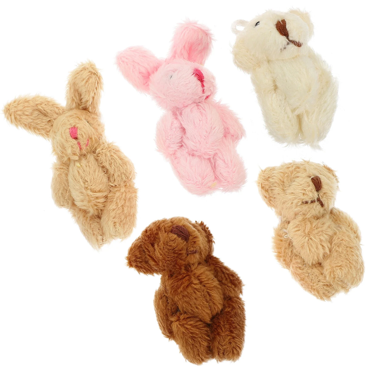 5pcs Miniature Plush Doll Figurines U980