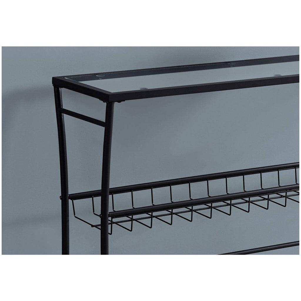 Black Tempered Glass Accent Table M8604