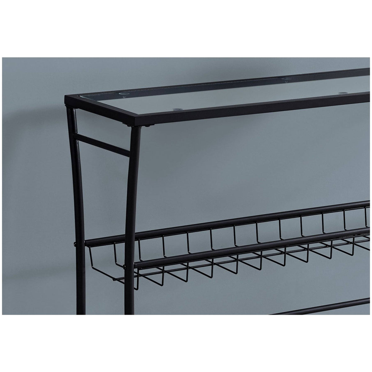 Black Tempered Glass Accent Table M8604