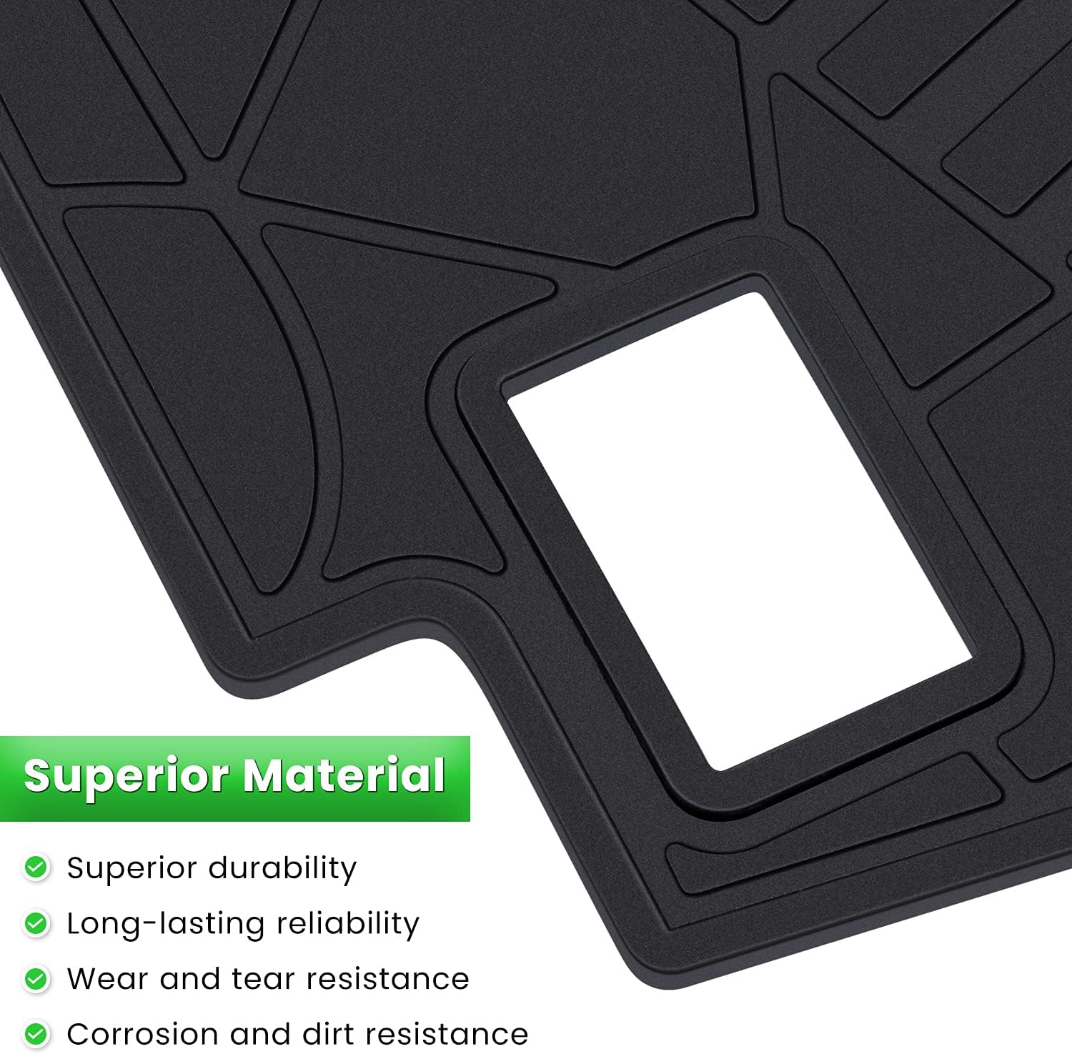 Black Heavy Duty Rubber Trunk Cargo Liner Mat for Jeep Wrangler 4-Door G4474