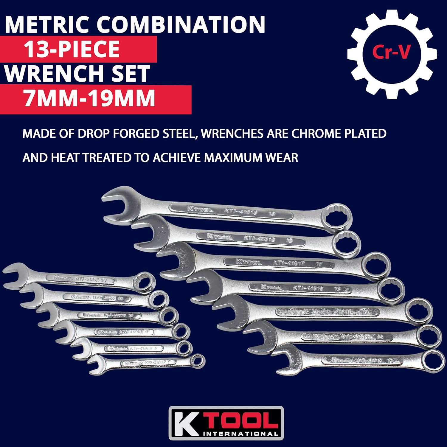 13-Piece Drop Forged Steel Combination Wrench Set N271518