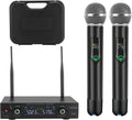 Wireless Microphone System, Metal UHF Dual Handheld 20 Channels Cordless Mic System H340