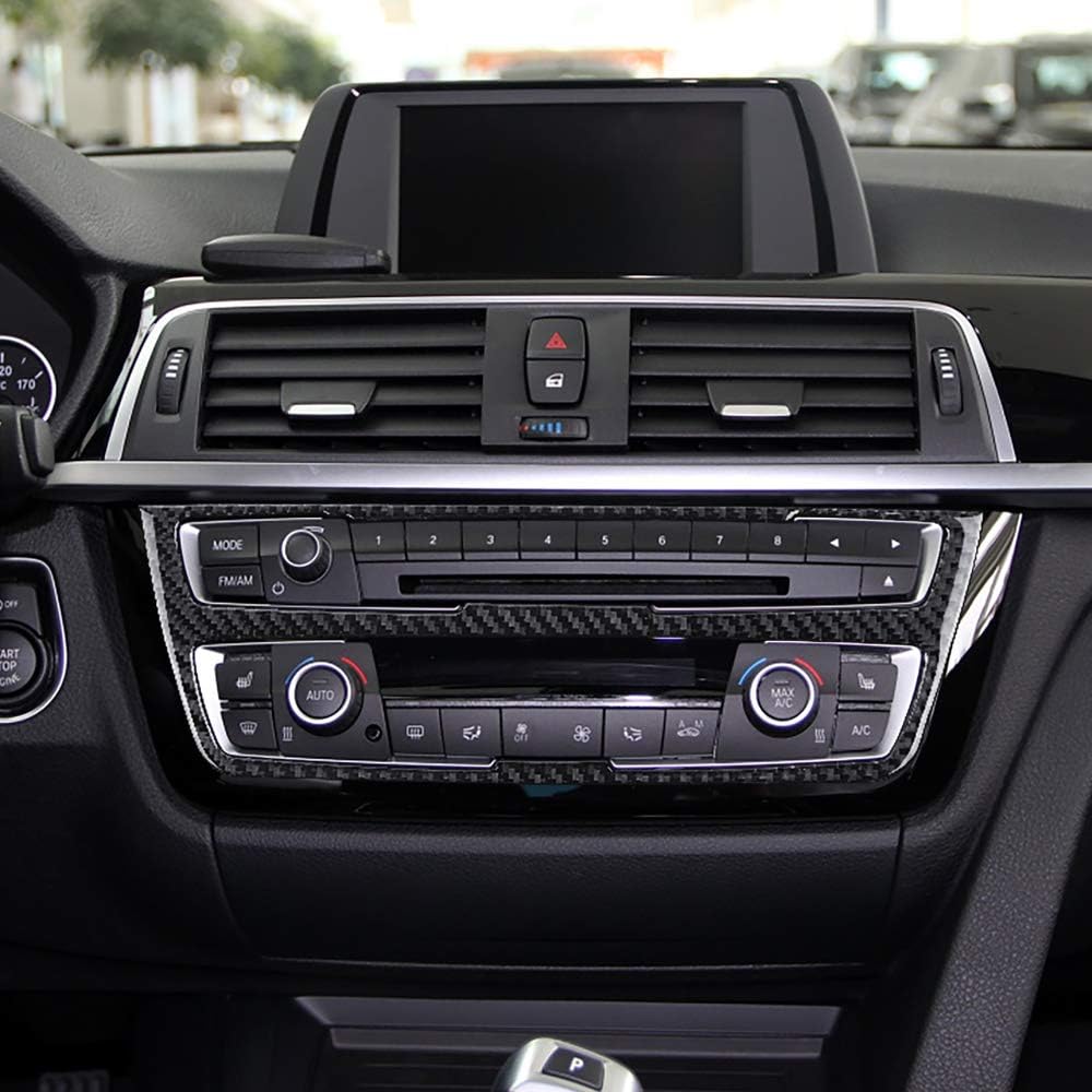 Carbon Fiber Center Console Trim Panel for BMW 3 4 Series GT F30 F32 F34 2013-2017 (Black Pack of 2) M38727