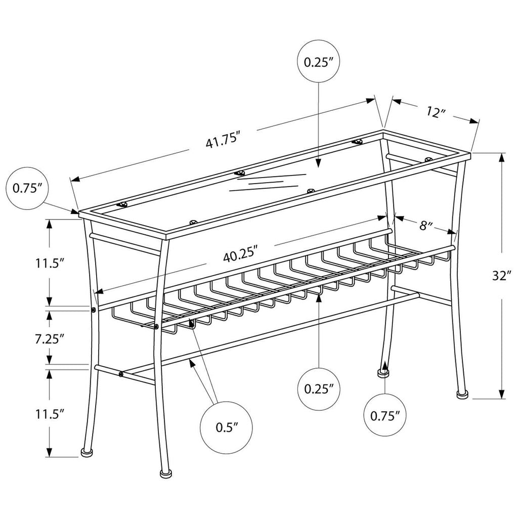 Black Tempered Glass Accent Table M8604