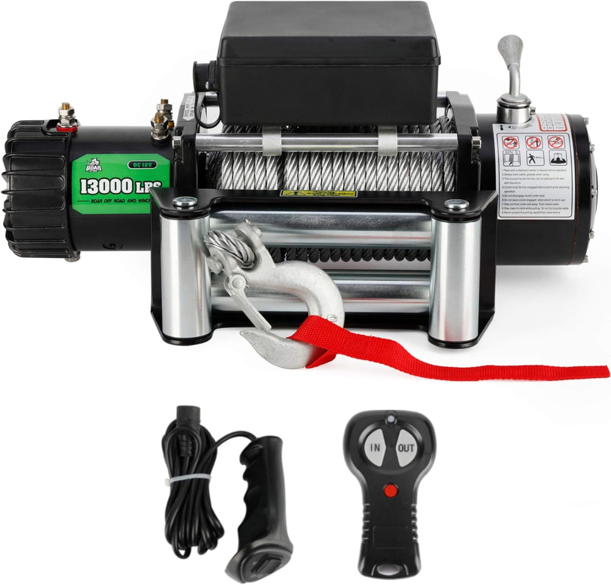 4500-lb. Electric Winch Kit with Synthetic Rope and Hawse Fairlead L72161