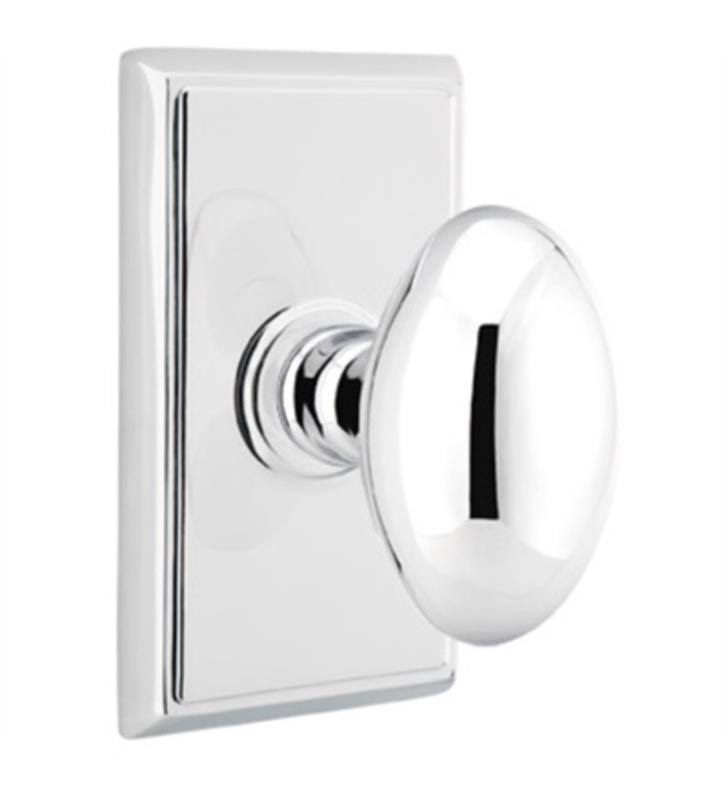 Double Dummy Knob with Rectangular Rose, Bright Chrome E15312