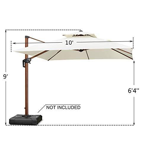 10ft Square Cantilever Patio Umbrella O350618
