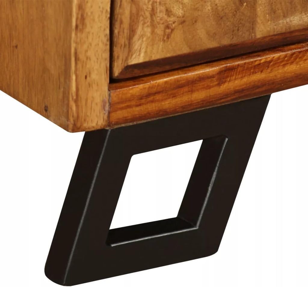 Solid Sheesham Wood Nightstand with Drawer U190668
