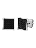 Black Diamond Stainless Steel Square Stud Earrings E210901