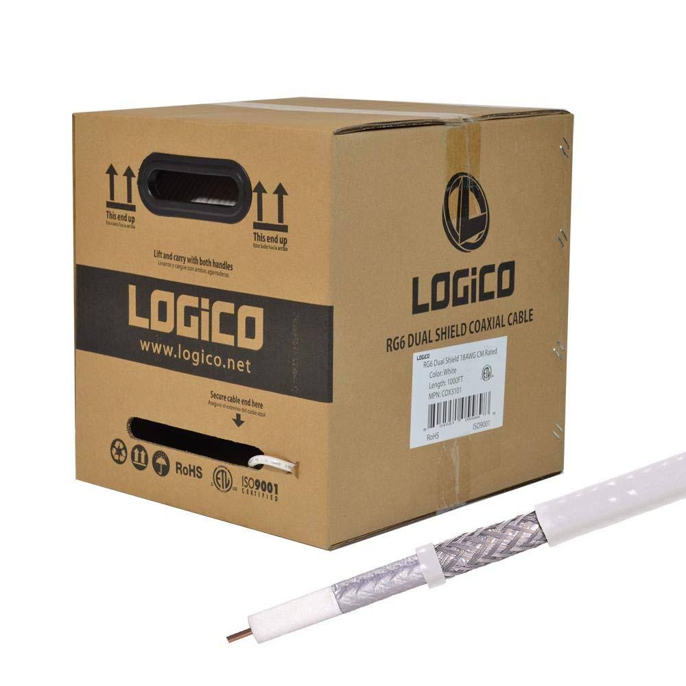 RG6 Coaxial Cable Dual Shield 18 AWG White D64167
