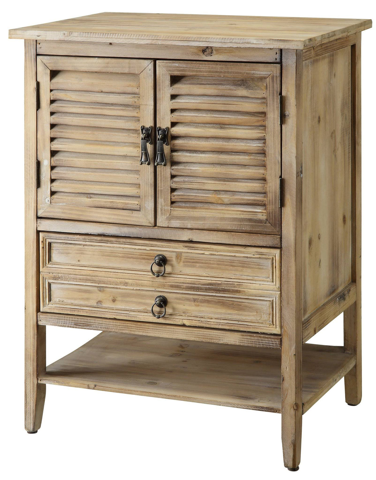 Weathered Oak 2 Door Bedside Accent Cabinet H381571