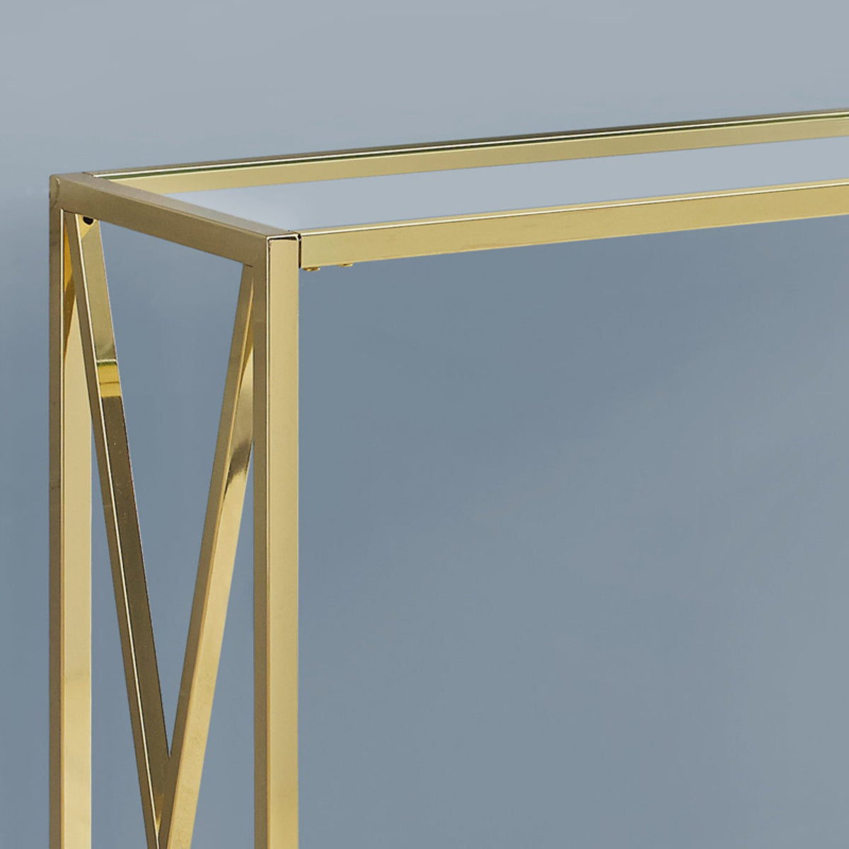 Metal Chrome Narrow Accent Table U5538