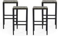 Gray Finish Black Acacia Wood Bar Stools Set of 4 X718003