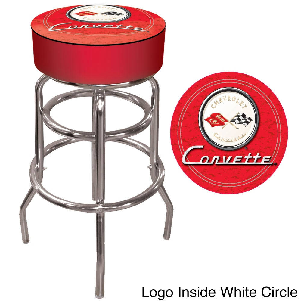Red Padded Swivel Bar Stool C5477