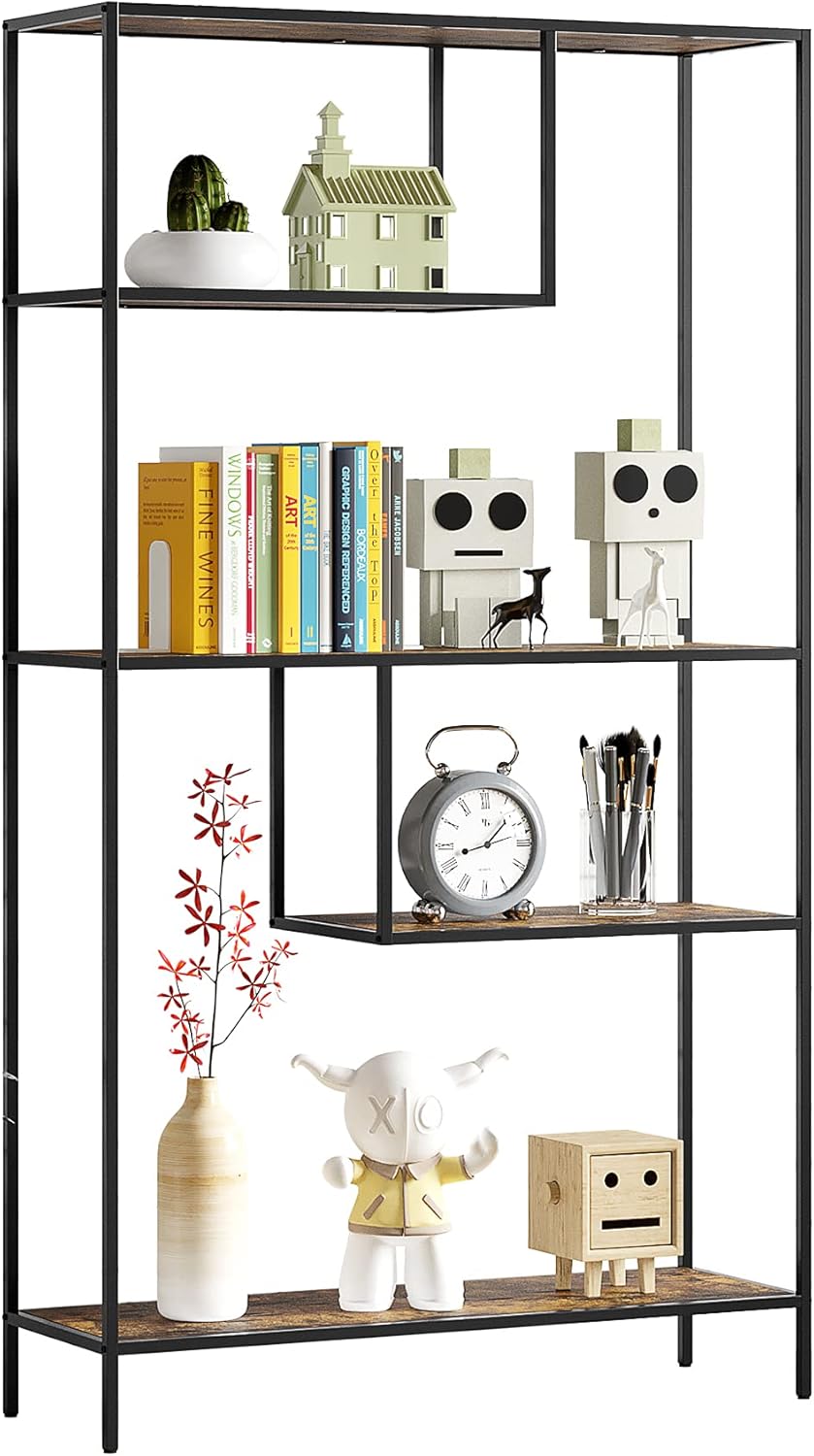 White 3-Tier Metal Open Bookshelf T337907