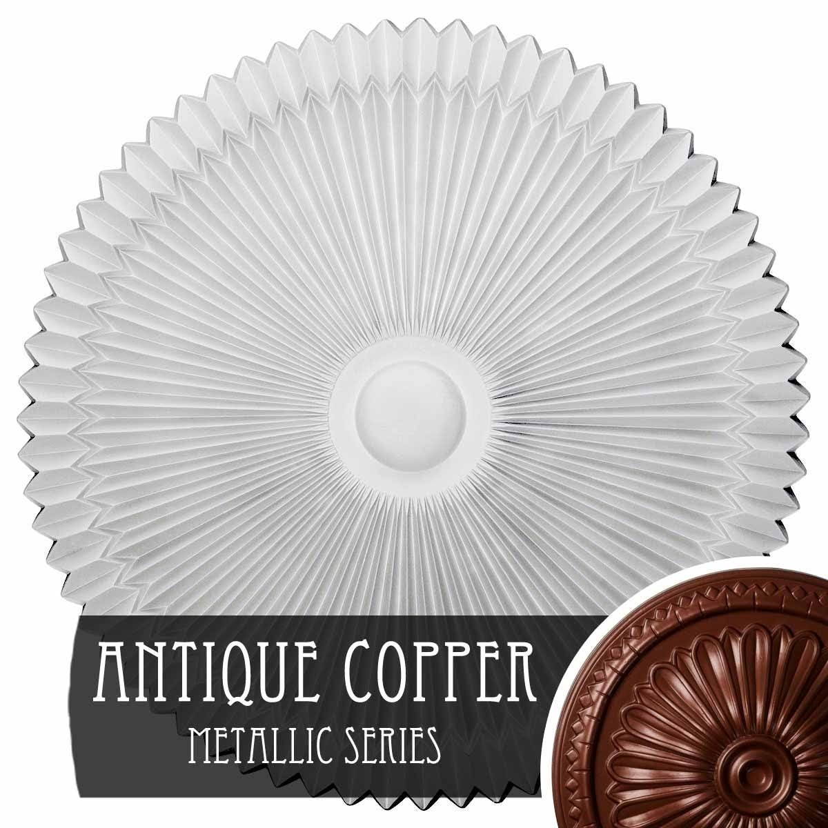 24x22OD x 3x22P Hand-Painted Pewter Ceiling Medallion S28692