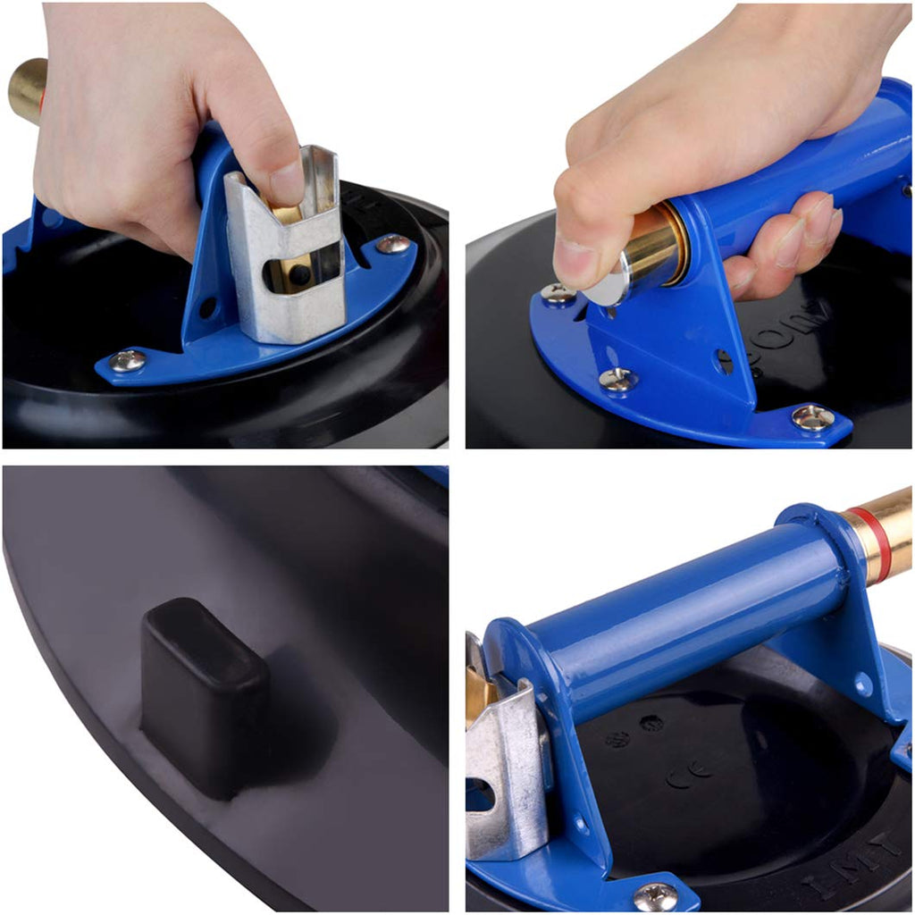 12 Super Strong Glass Suction Cup Vacuum Glass Lifter with Metal Handle and Brass Pump I492