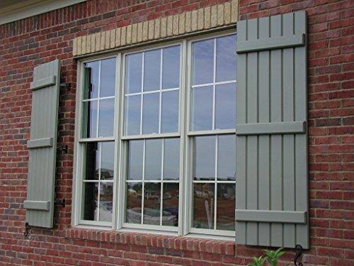 White Composite Board-n-Batten Shutters, Per Pair U7250