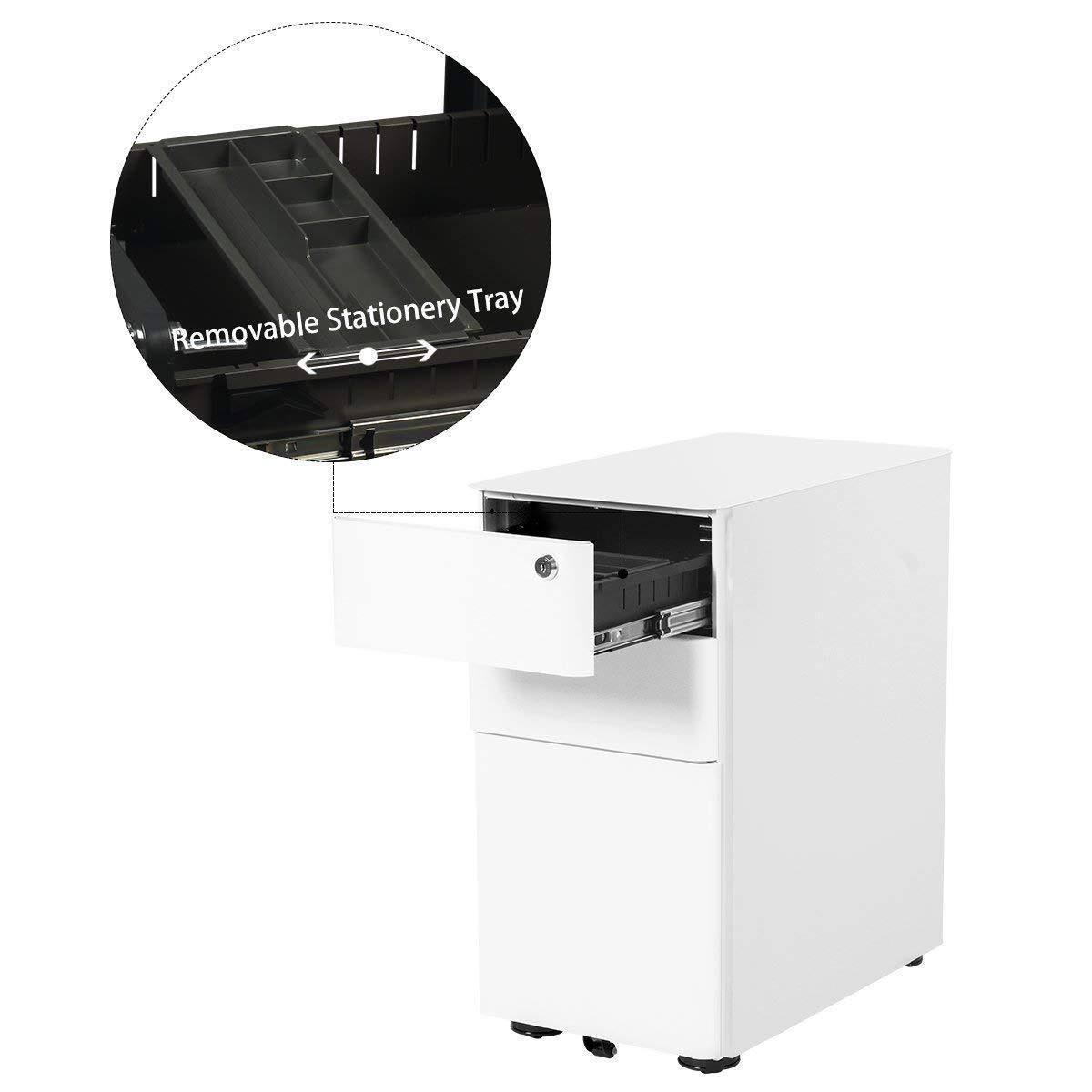 White 3 Drawer Vertical File Cabinet F6159