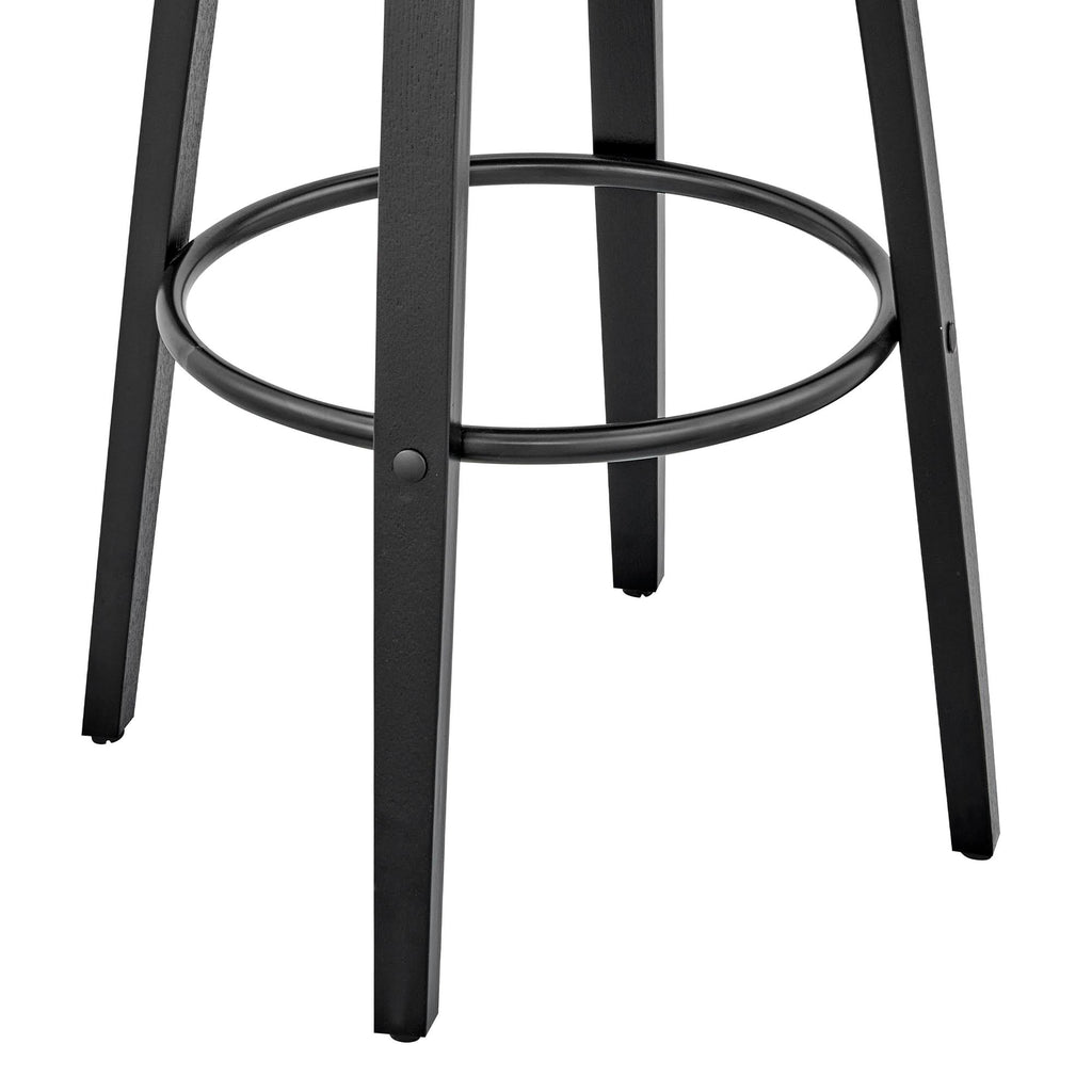 Gray and Black Leatherette Barstool with Cut Out Back W4767