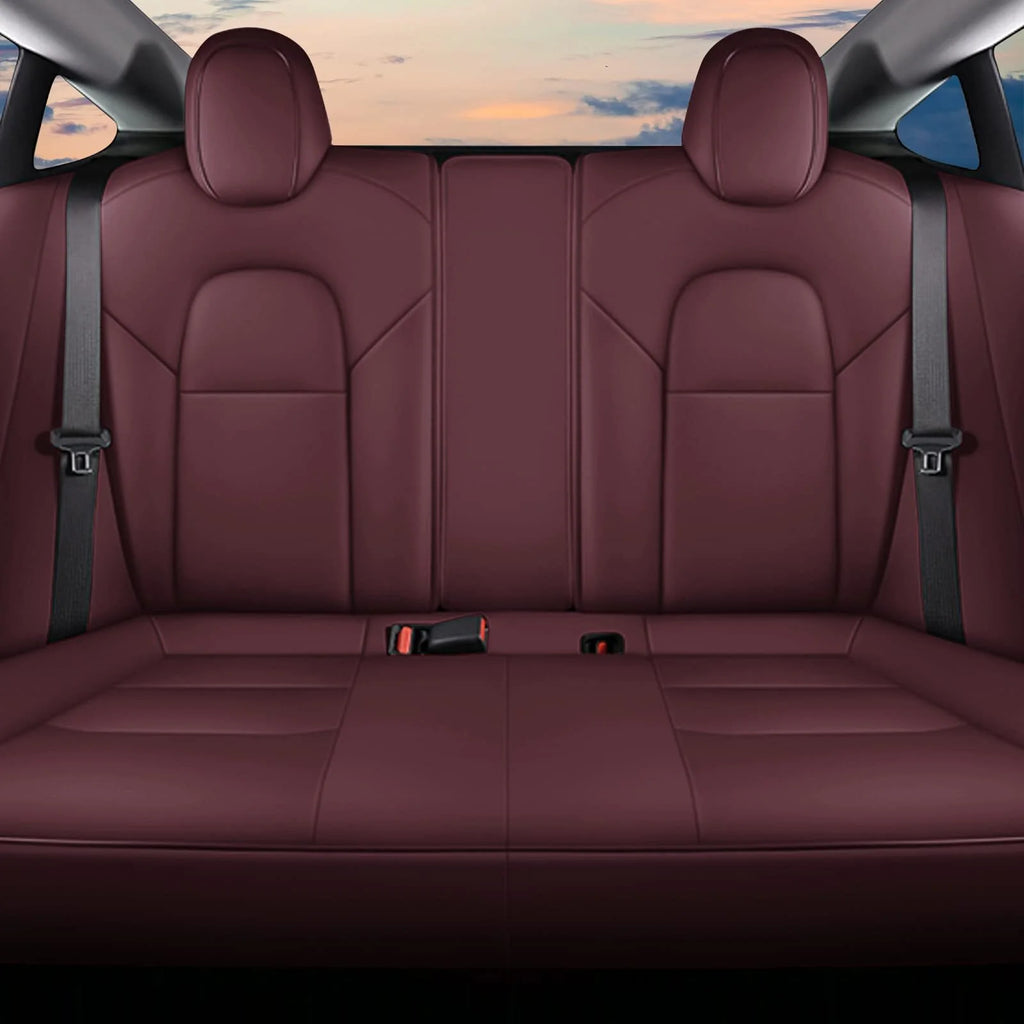 Red Faux Leather Seat Covers Full Set Z656