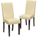 2 Pk. Ivory Leather Parsons Chair T8650