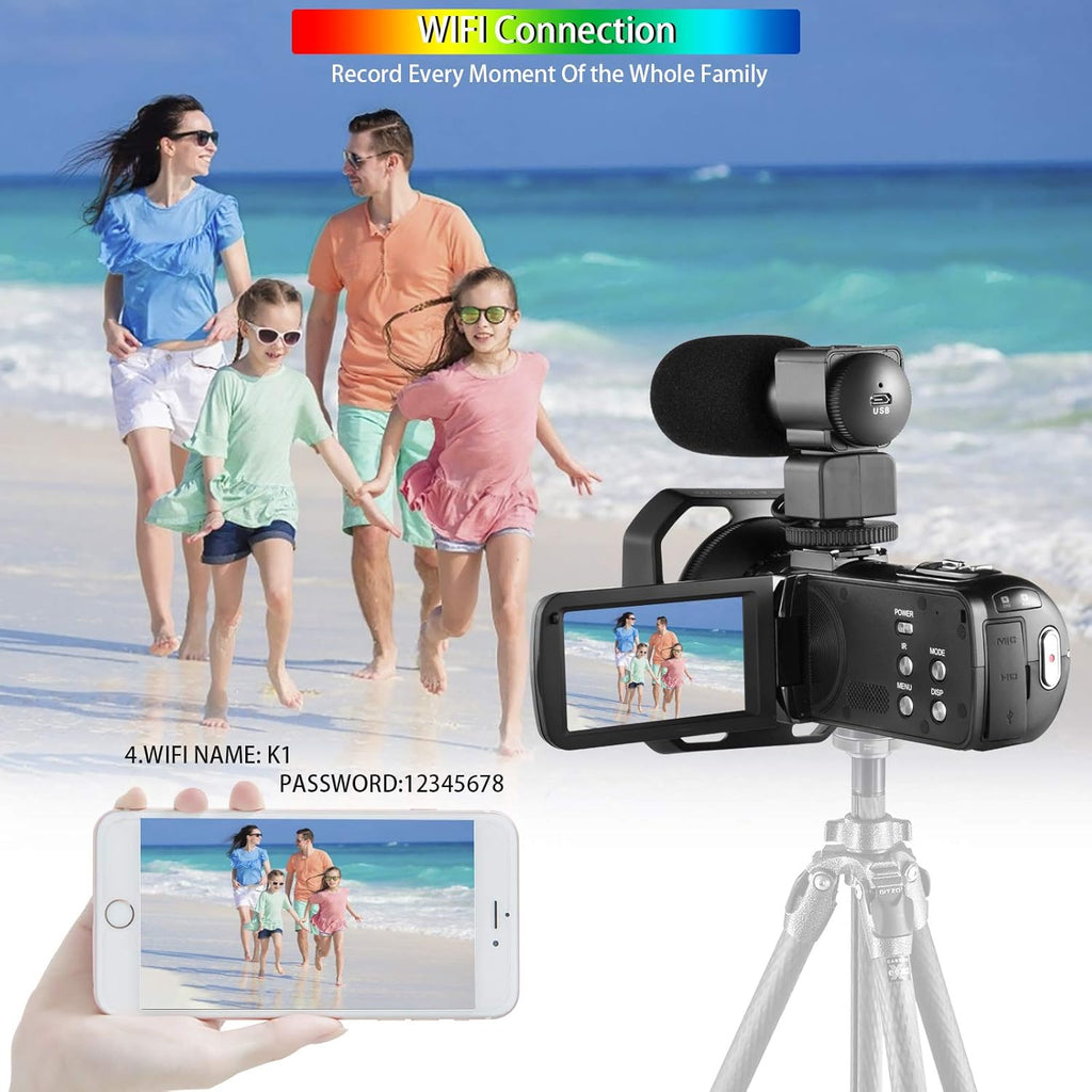 4K Camcorder with 16X Digital Zoom and Night Vision U829124