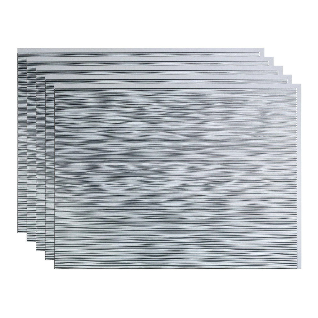 18in x 24in Ripple Silver Backsplash Panel (5 Pack) A822737