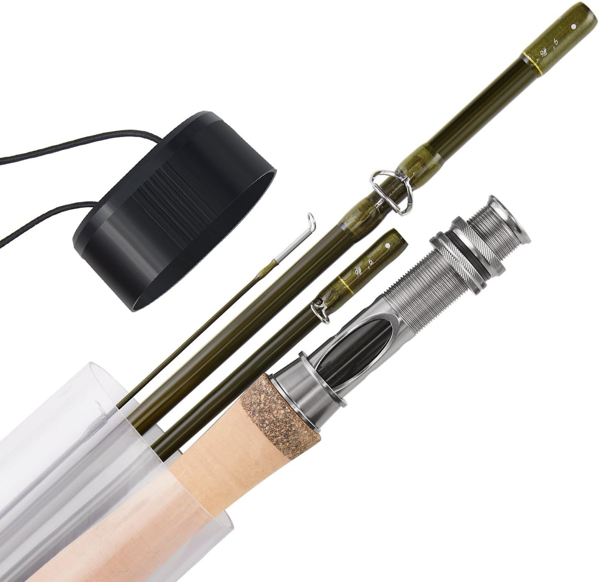 Fly Fishing Rod 4 Piece 9ft Graphite Carbon Fiber Rod Tube Y3174