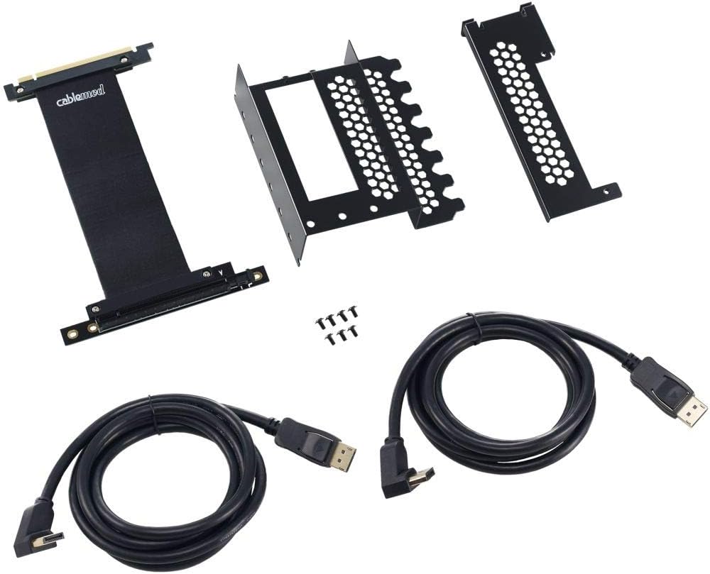 PCI-e 4.0 Riser Cable, Black, 22cm, Pack of 2 Z822460