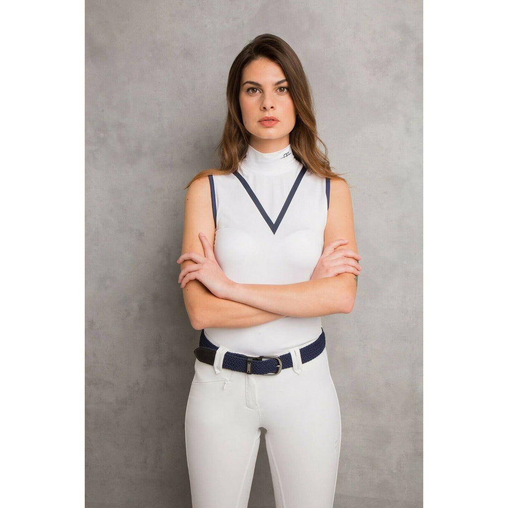 White Technical Sleeveless Ladies Top E8830