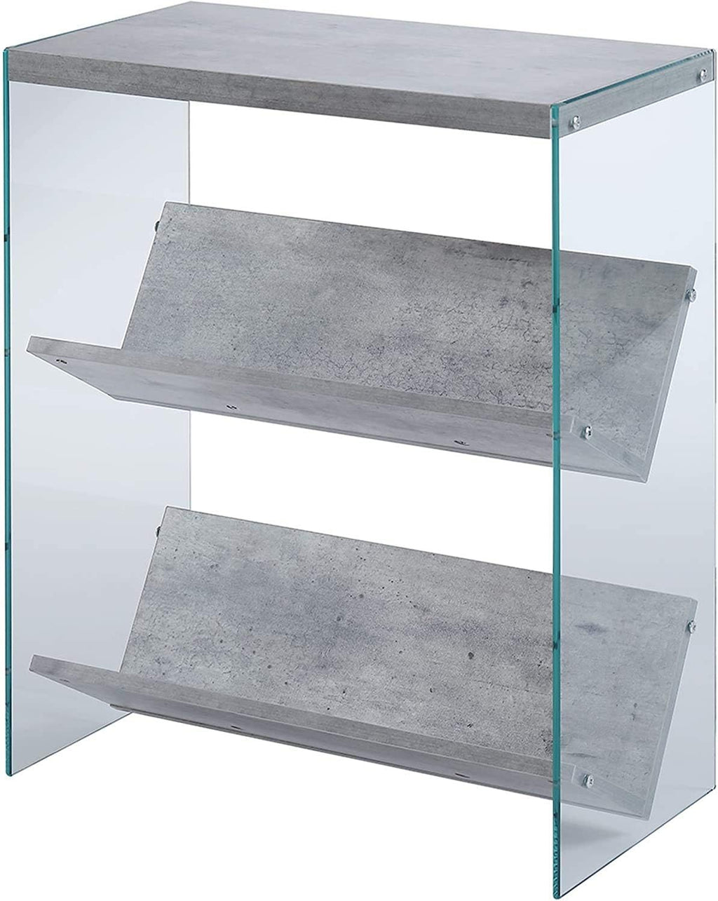 White Glass Bookcase Q80234