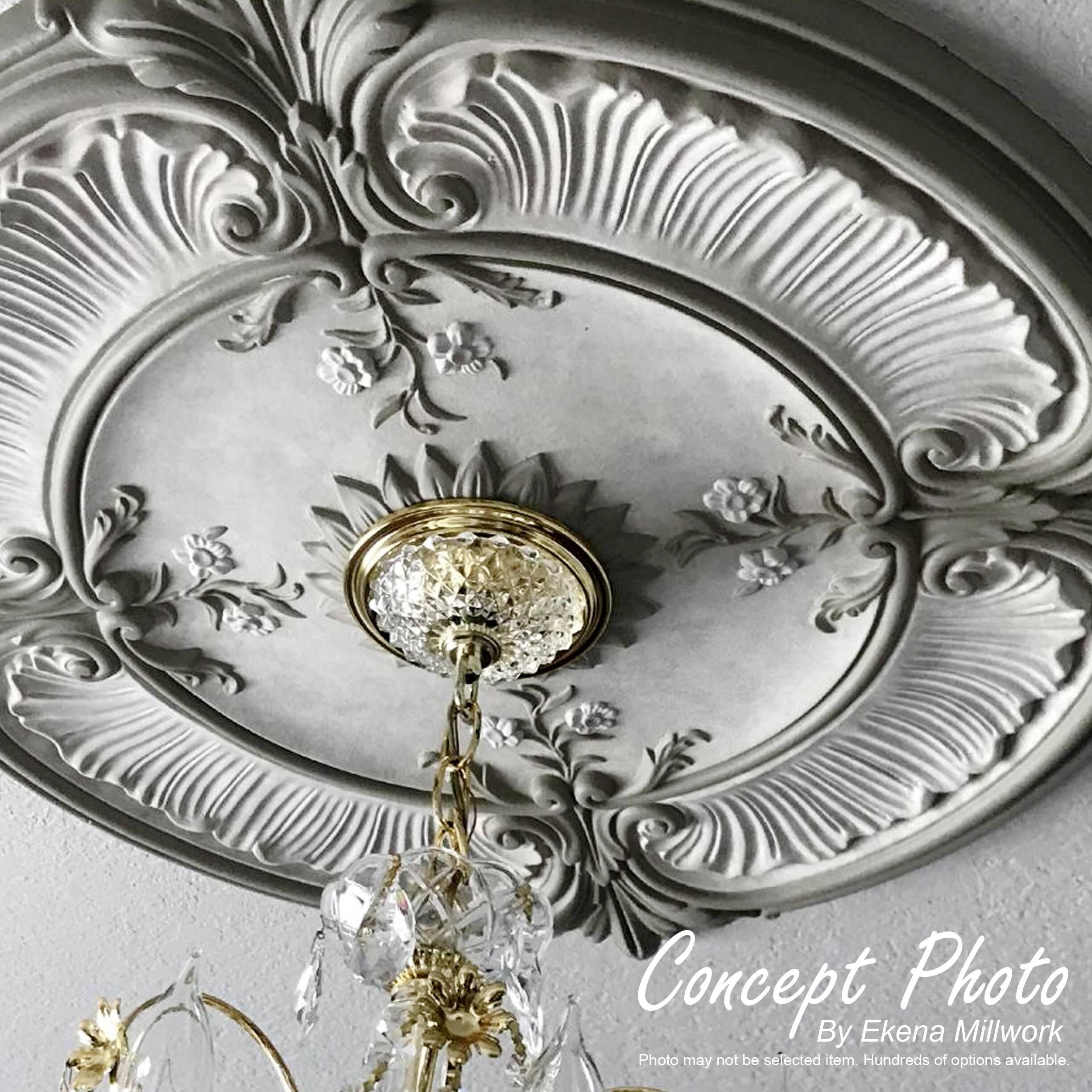 Silver Hand-Painted Ceiling Medallion N55452