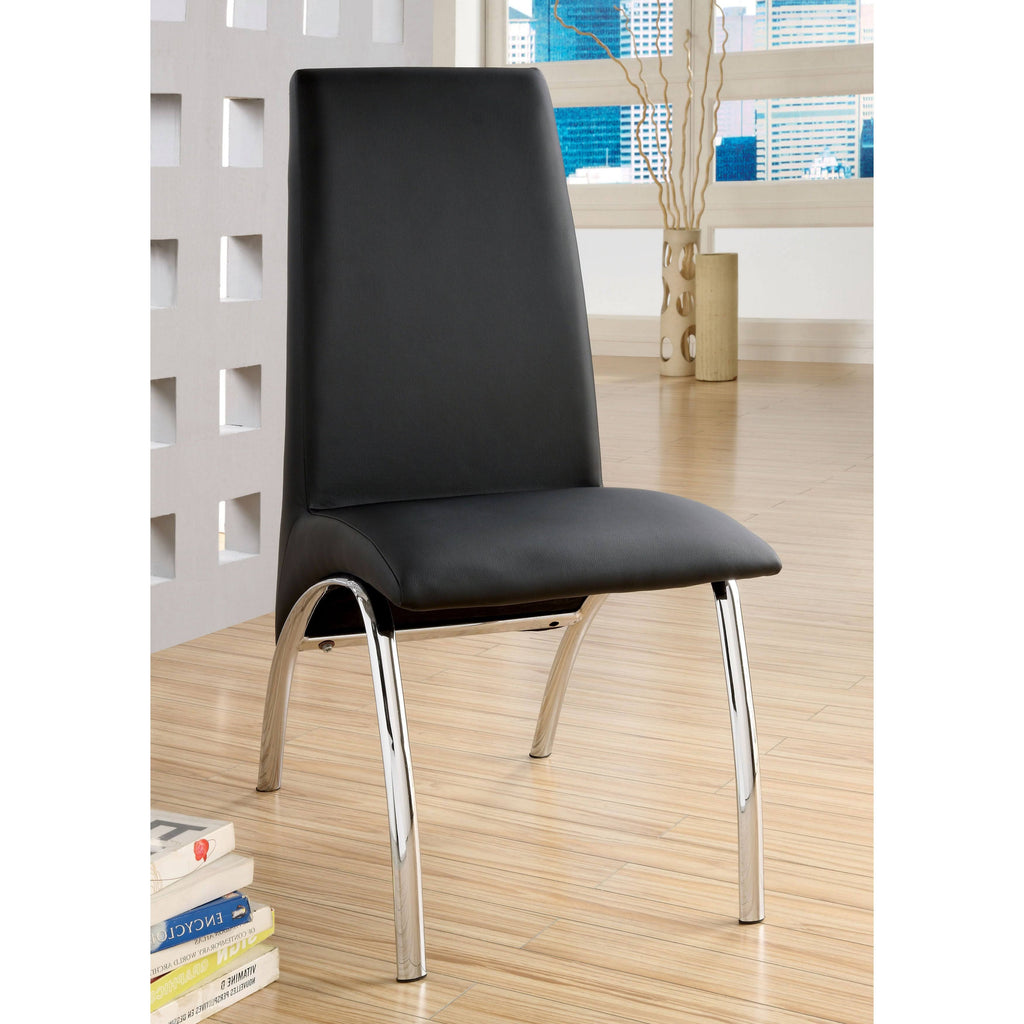 Black Faux Leather Arched Dining Chair (Set of 2) Y341342