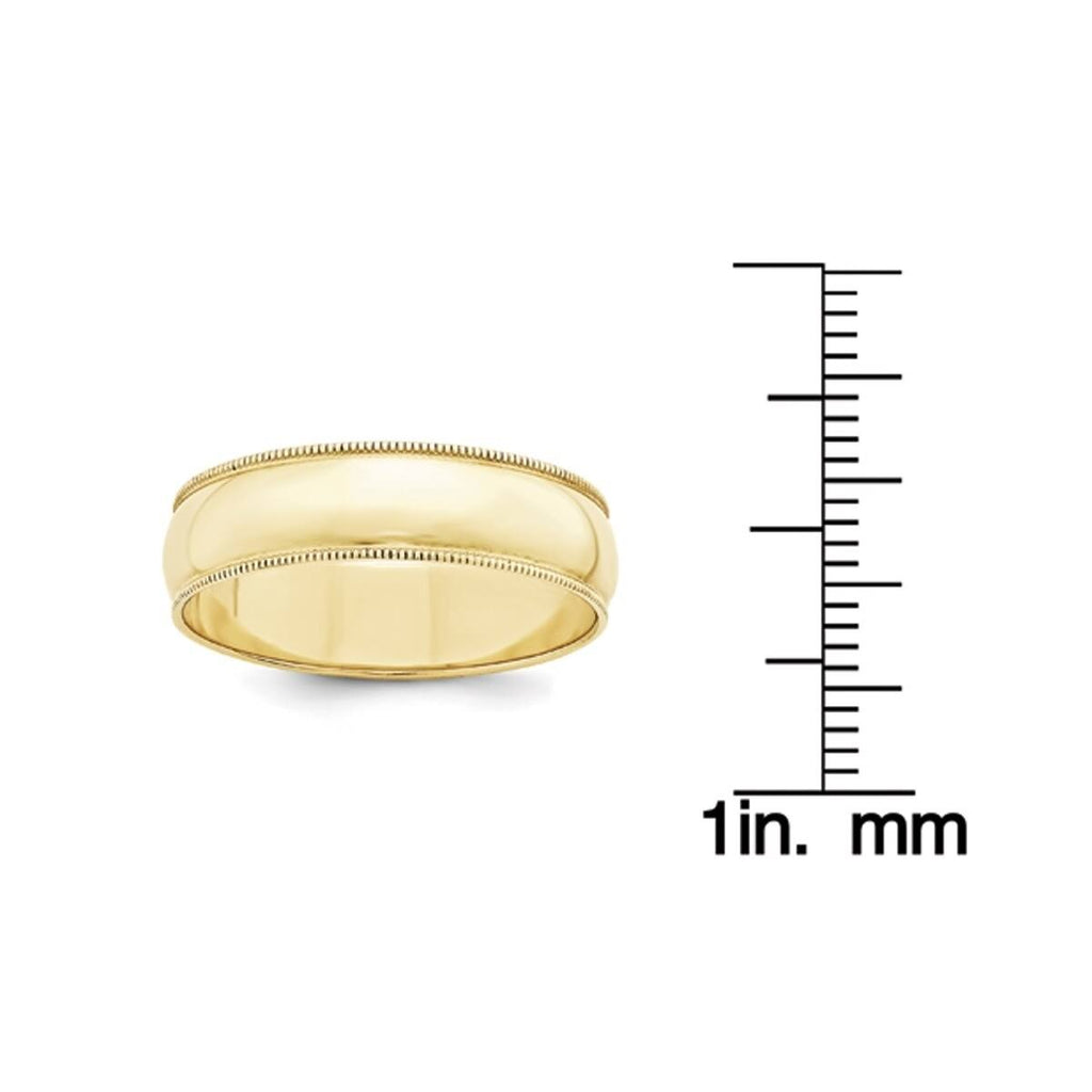 10K Yellow Gold 6mm Half Round Band X166142