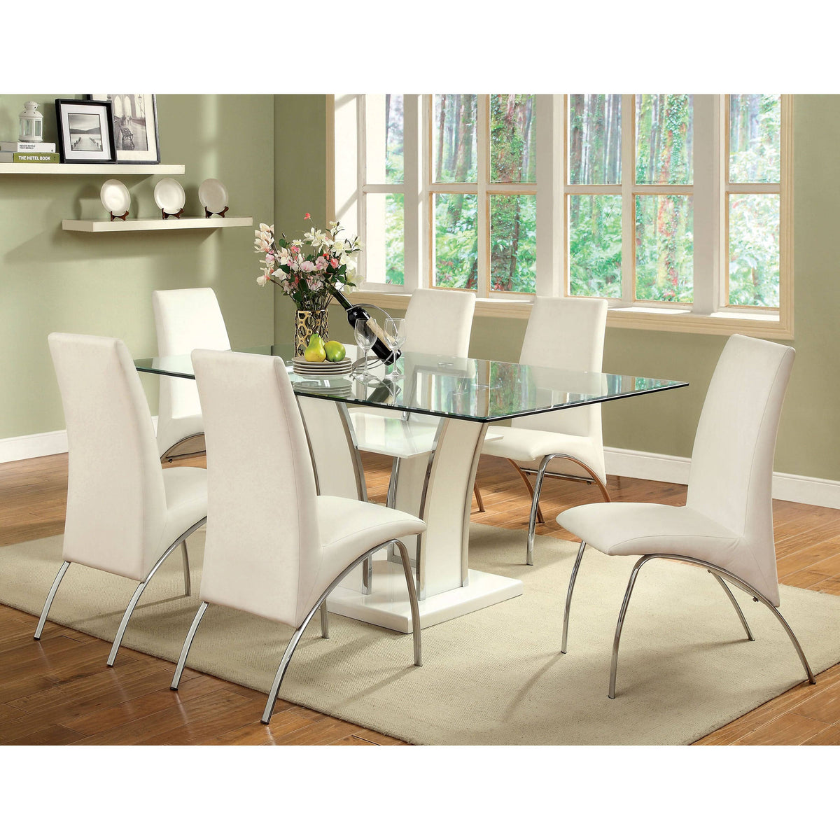 Black Faux Leather Arched Dining Chair (Set of 2) Y341342