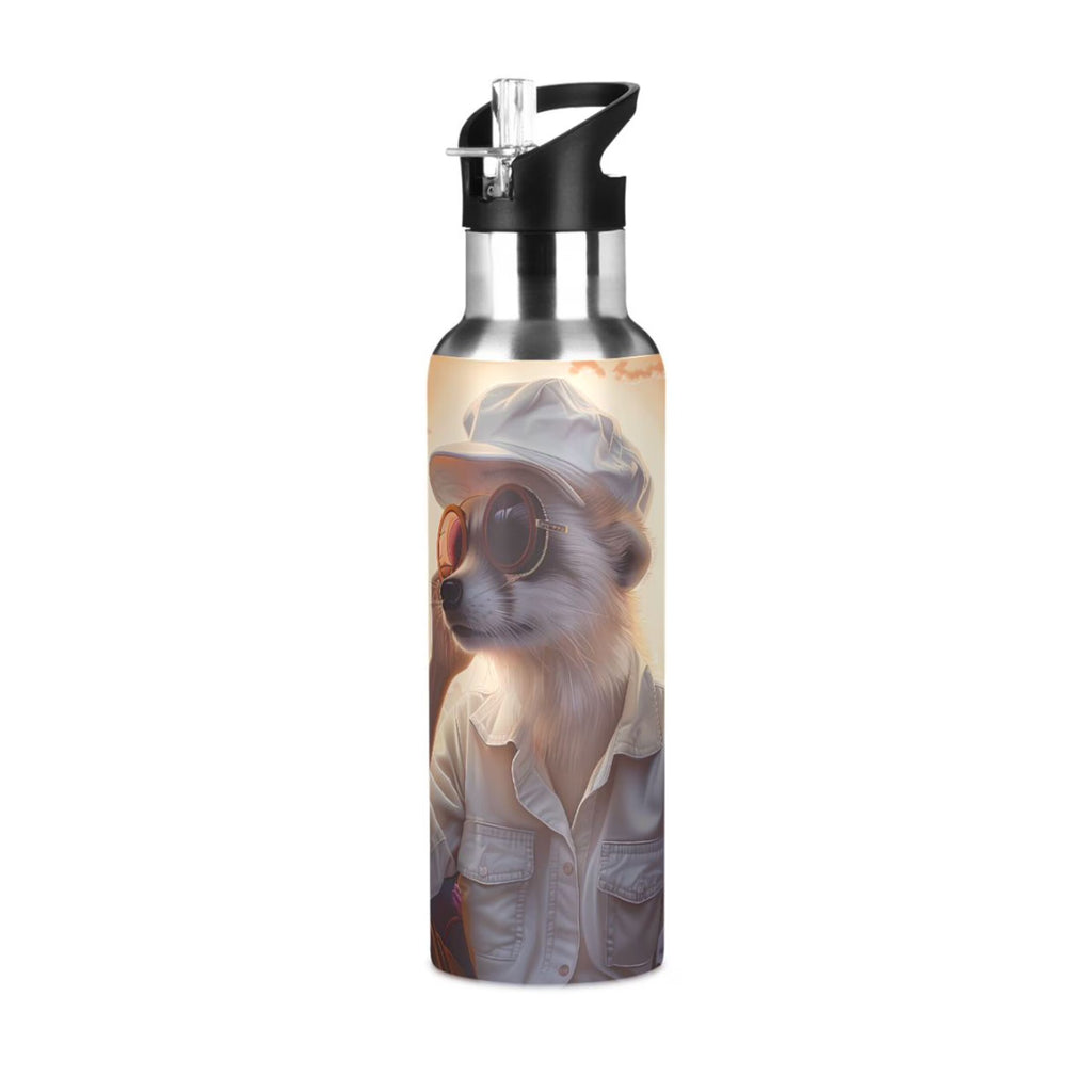 Insulated Stainless Steel Water Bottle with Straw Lid 20 oz L48536