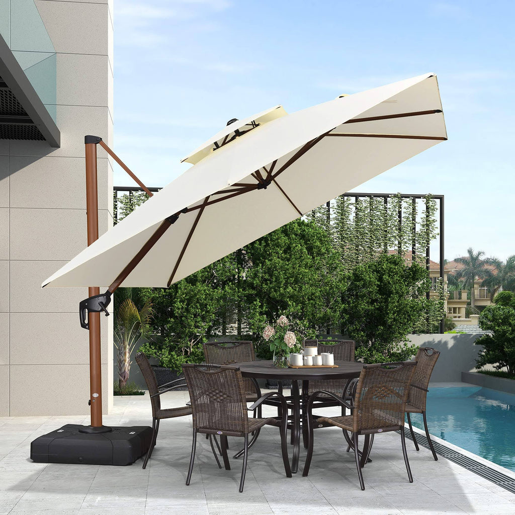 10ft Square Cantilever Patio Umbrella O350618