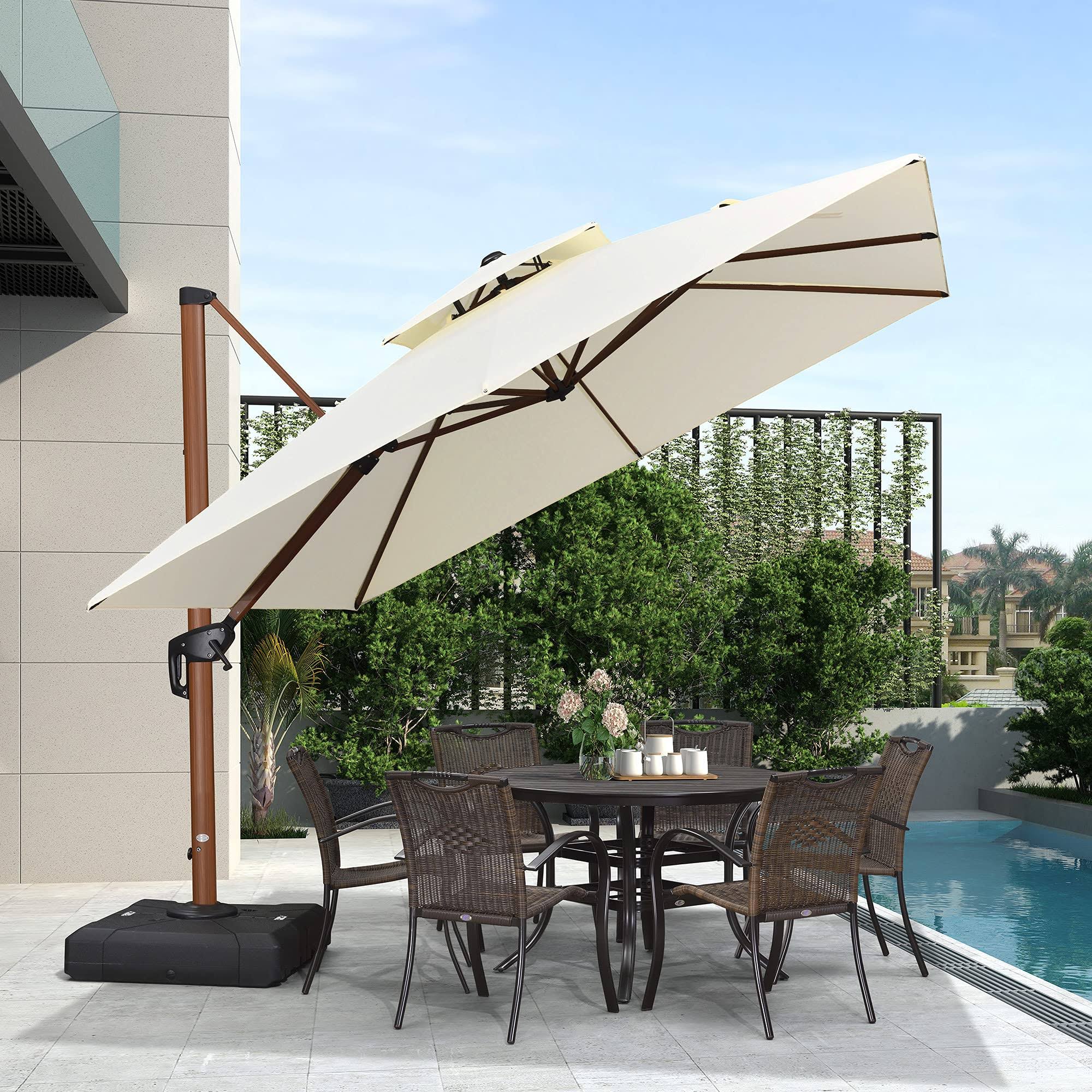 10ft Square Cantilever Patio Umbrella O350618