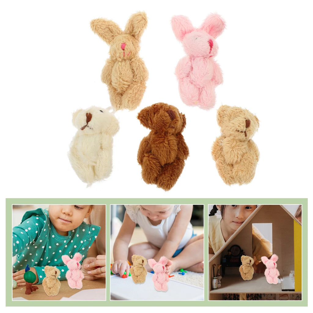 5pcs Miniature Plush Doll Figurines U980