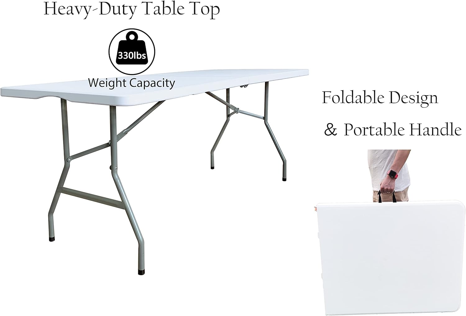 6 Foot Folding Plastic Utility Table G747944