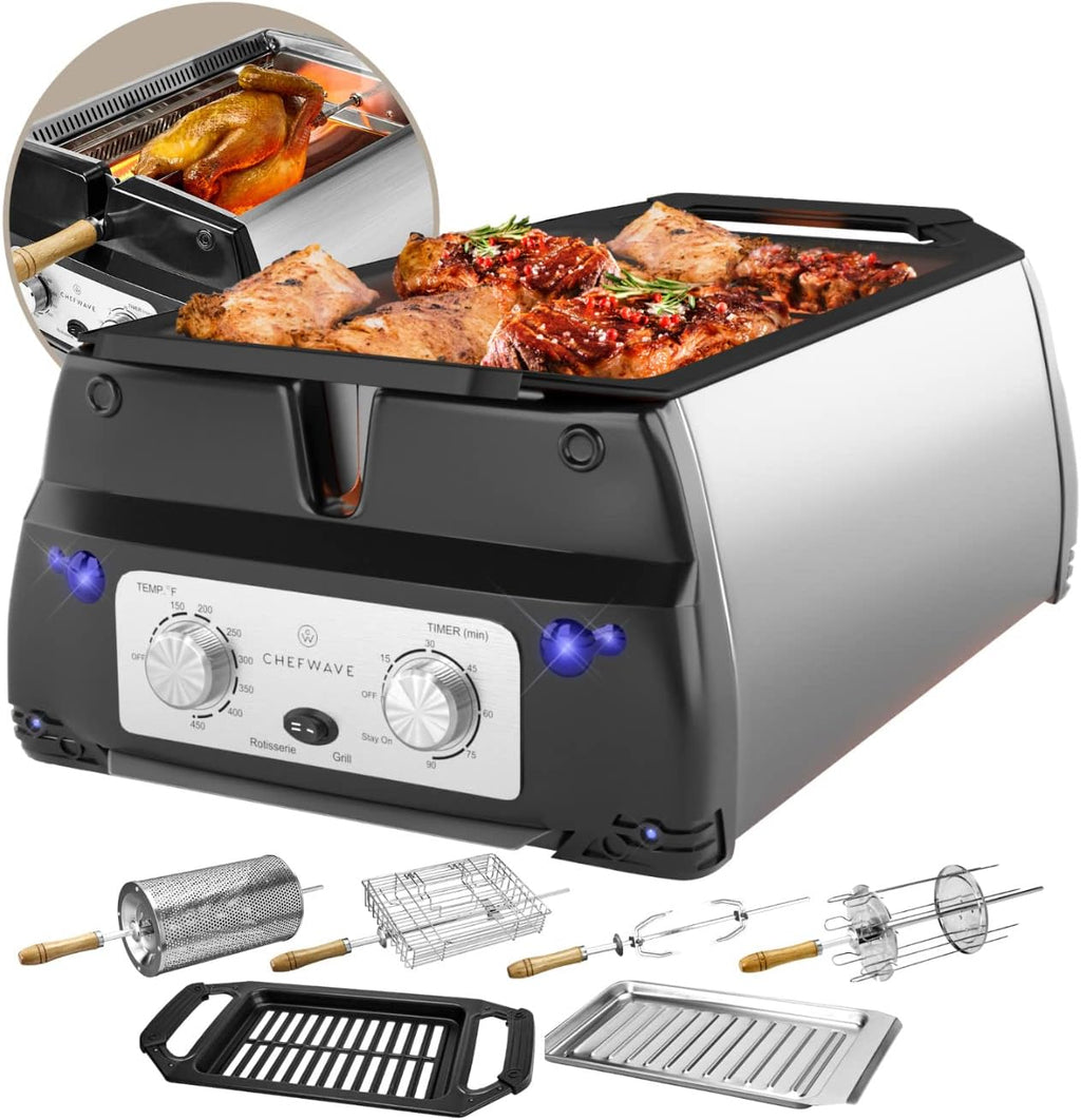 Smokeless Indoor Electric Grill with Non-Stick Removeable Plates B280